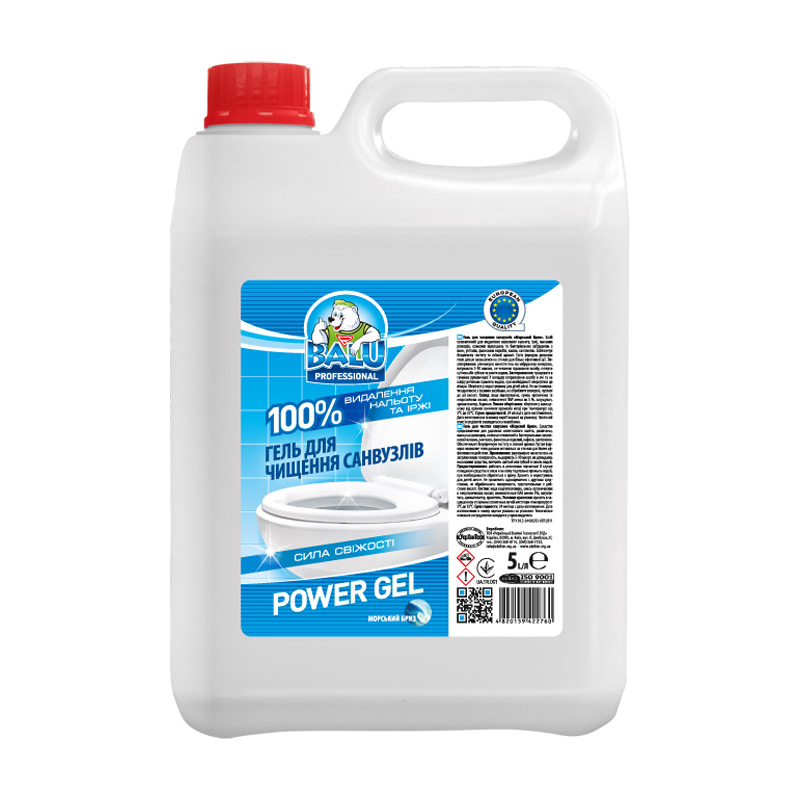 

Гель для чищення санвузлів BALU Professional Power Gel Морський бриз, 5 л