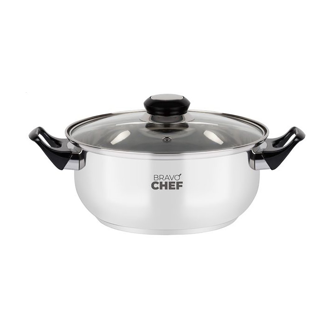 

Каструля BRAVO CHEF з кришкою, з бакелітовими ручками, 24 см, 4.5 л (BC-2002-24)