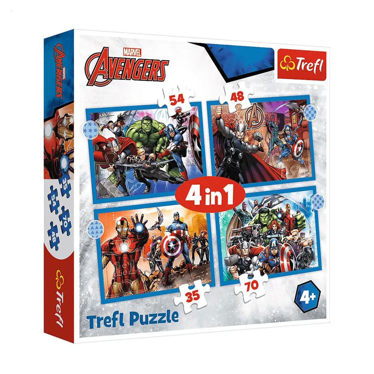 

Пазли Trefl Puzzle 4 in 1 Marvel Хоробрі месники, від 4 років, 207 елементів (34386)