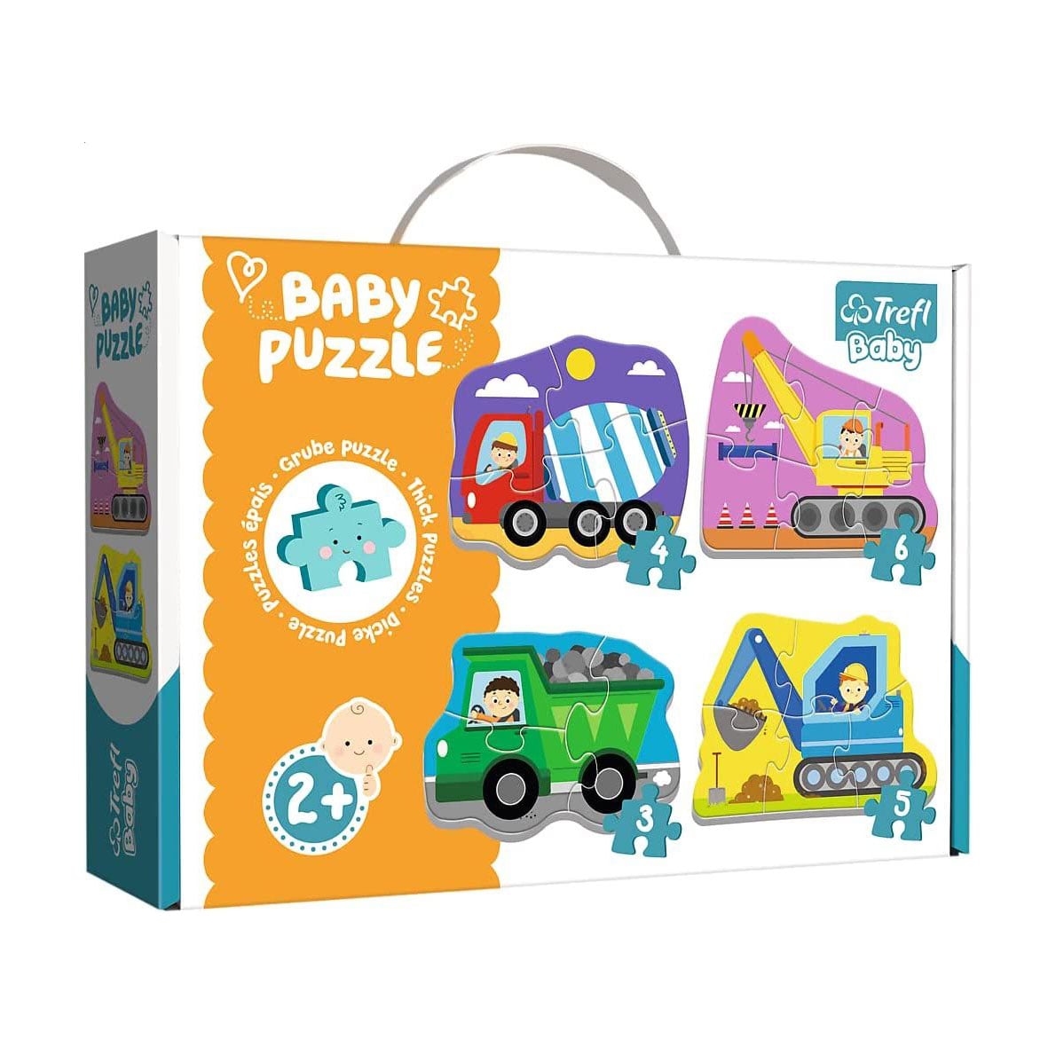 

Пазли Trefl Baby Classic Будівельні транспортні засоби, від 2 років, 18 елементів (36072)