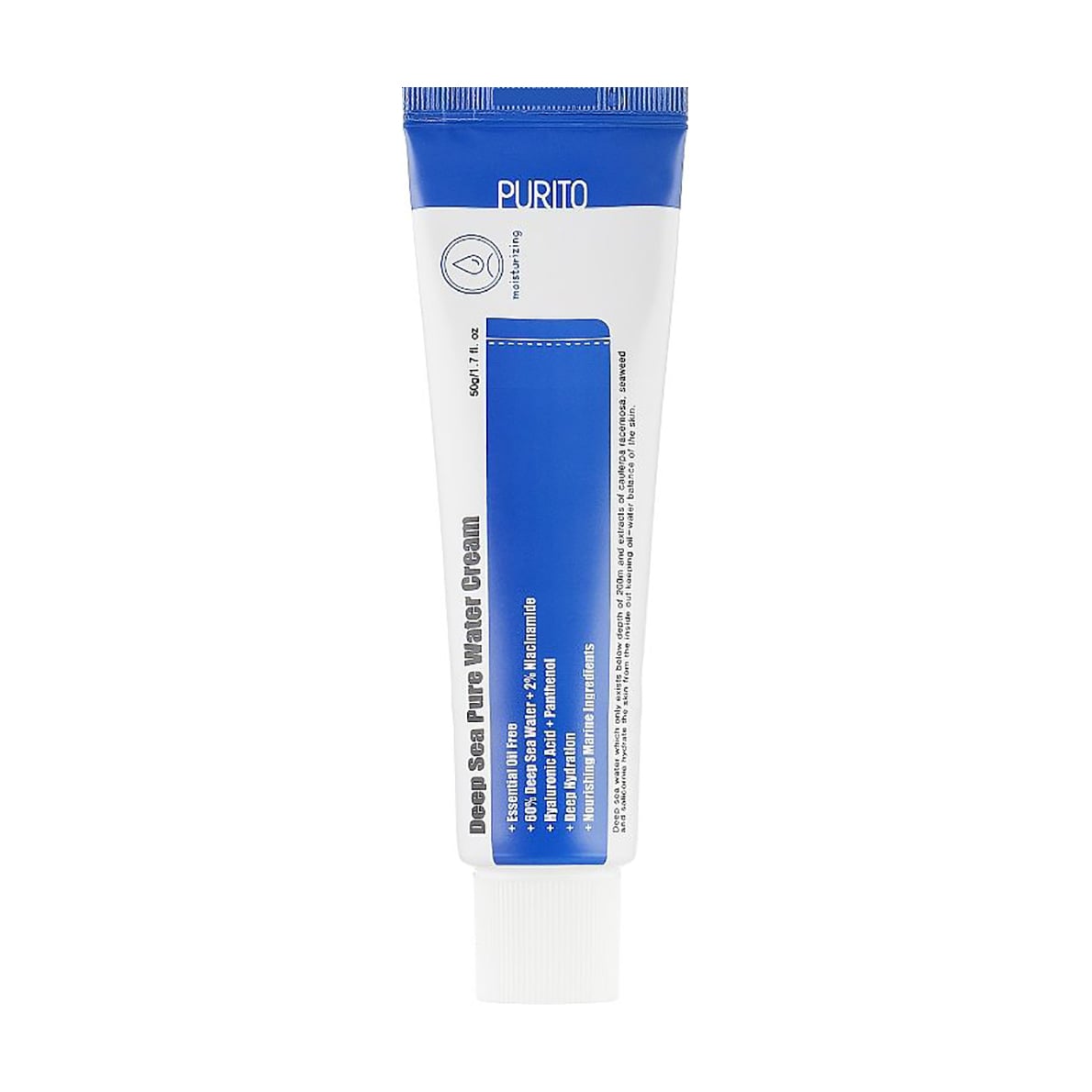 

Зволожувальний крем для обличчя Purito Deep Sea Pure Water Cream з морською водою, 50 г