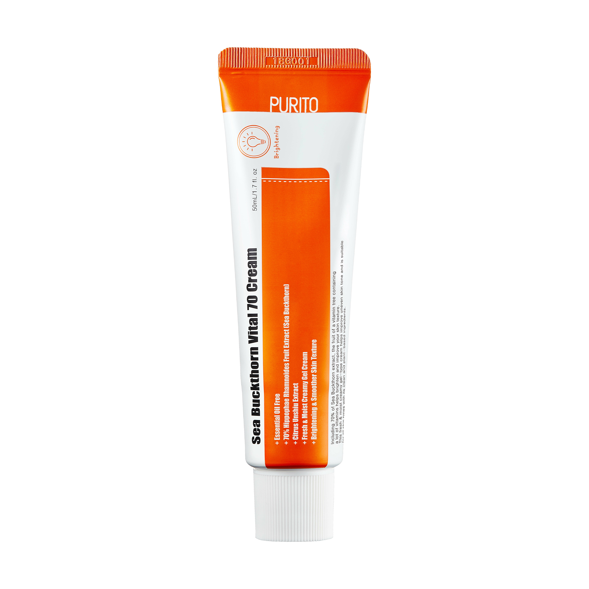 Вітамінний крем для обличчя Purito Sea Buckthorn Vital 70 Cream з екстрактом обліпихи та мандарина, 50 мл
