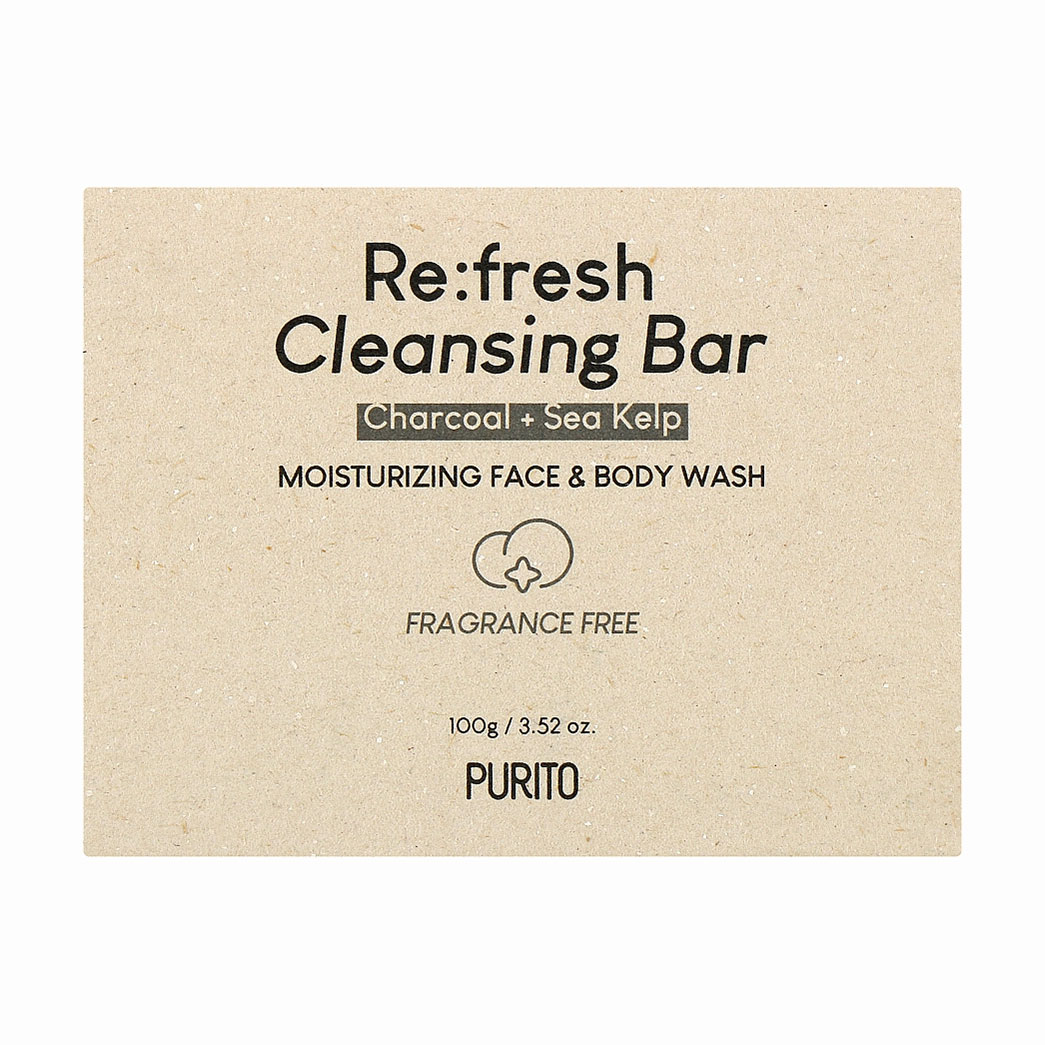 

Мило для обличчя й тіла Purito Re:fresh Cleansing Bar Charcoal & Sea Kelp, 100 г