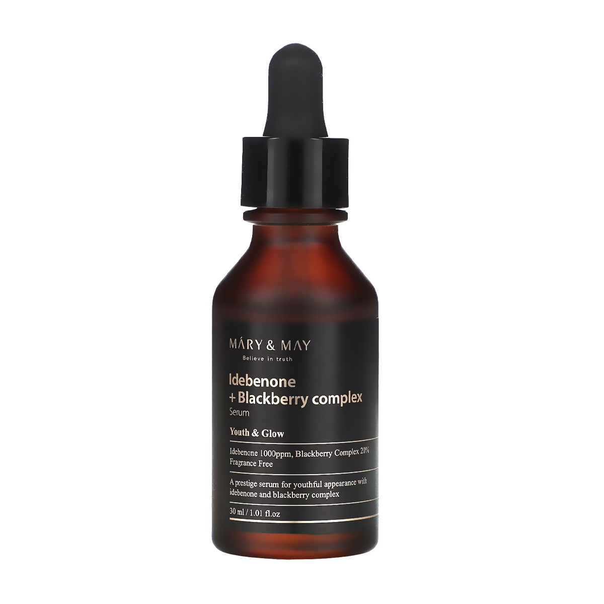 

Антиоксидантна сироватка для обличчя Mary & May Idebenone Blackberry Complex Serum з ідебеноном, 30 мл