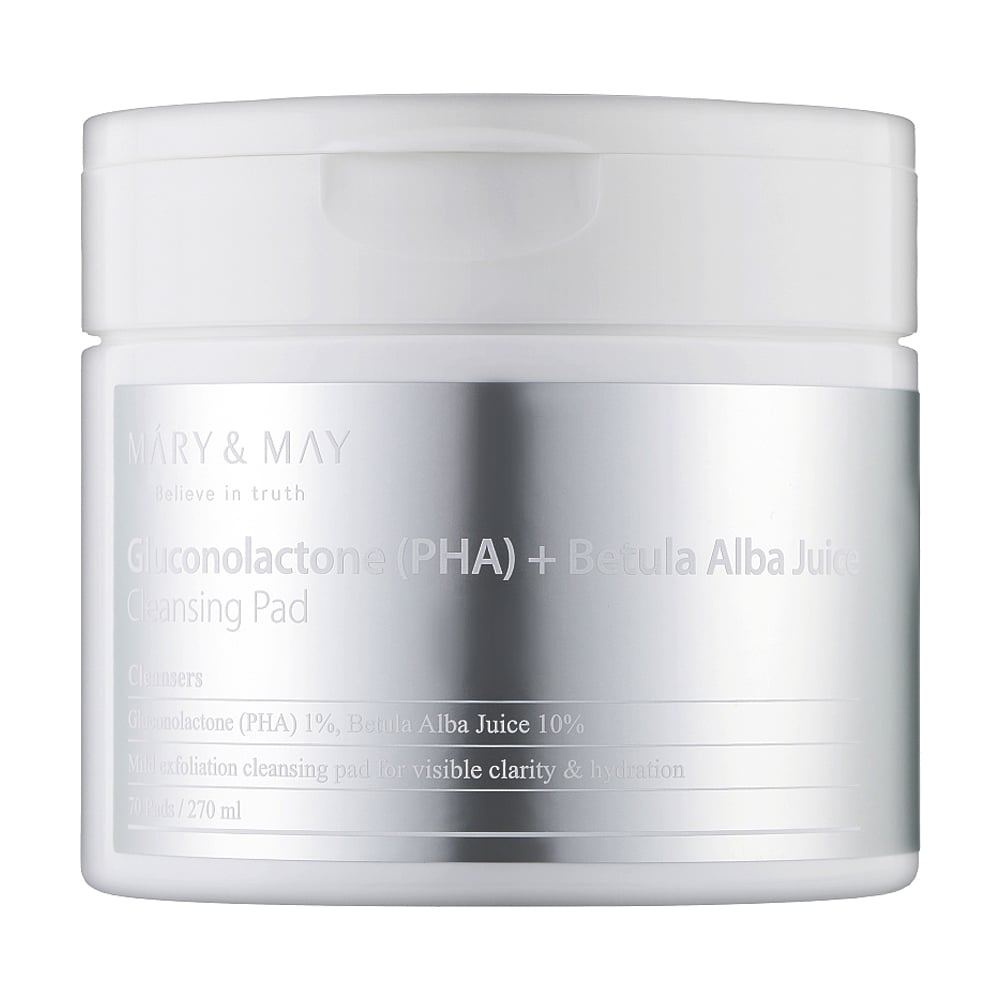 

Уцінка! Очищувальні пілінг-диски для обличчя Mary & May Gluconolactone (PHA) + Betula Alba Juice Cleansing Pad, 270 мл