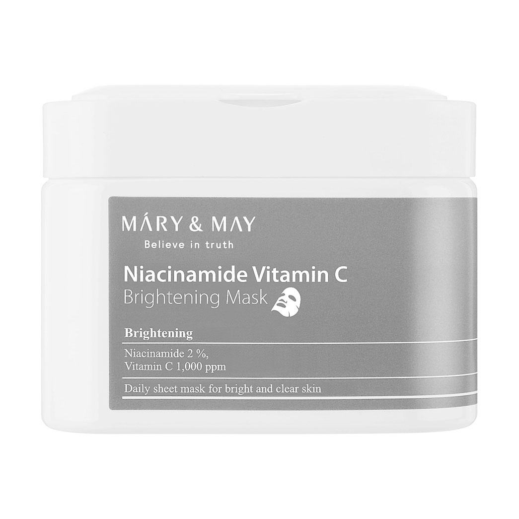 

Освітлювальна тканинна маска для обличчя Mary & May Niacinamide Vitamin C Brightening Mask з ніацинамідом та вітаміном С, 30 шт