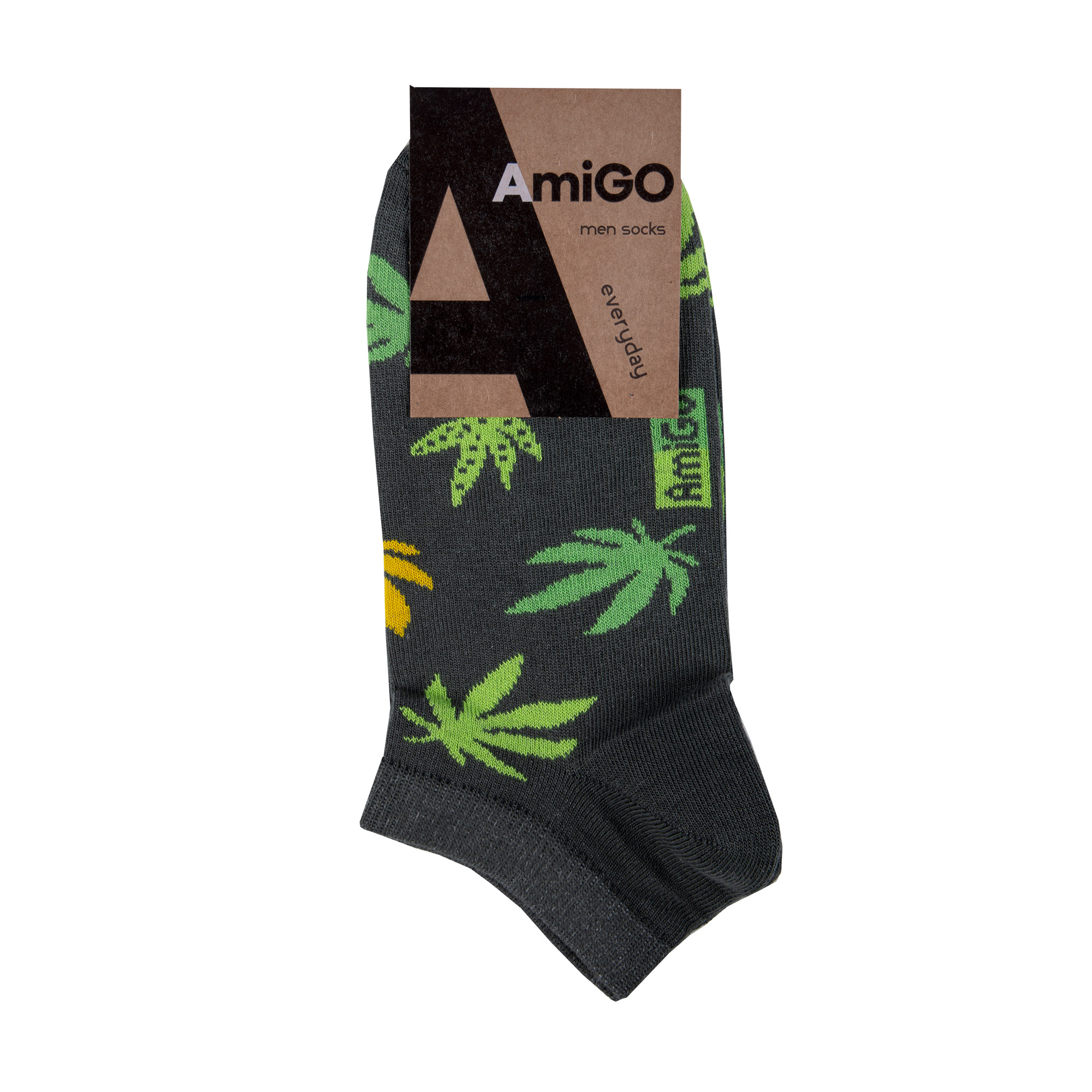 

Шкарпетки чоловічі AmiGO короткі, конопля, розмір 29