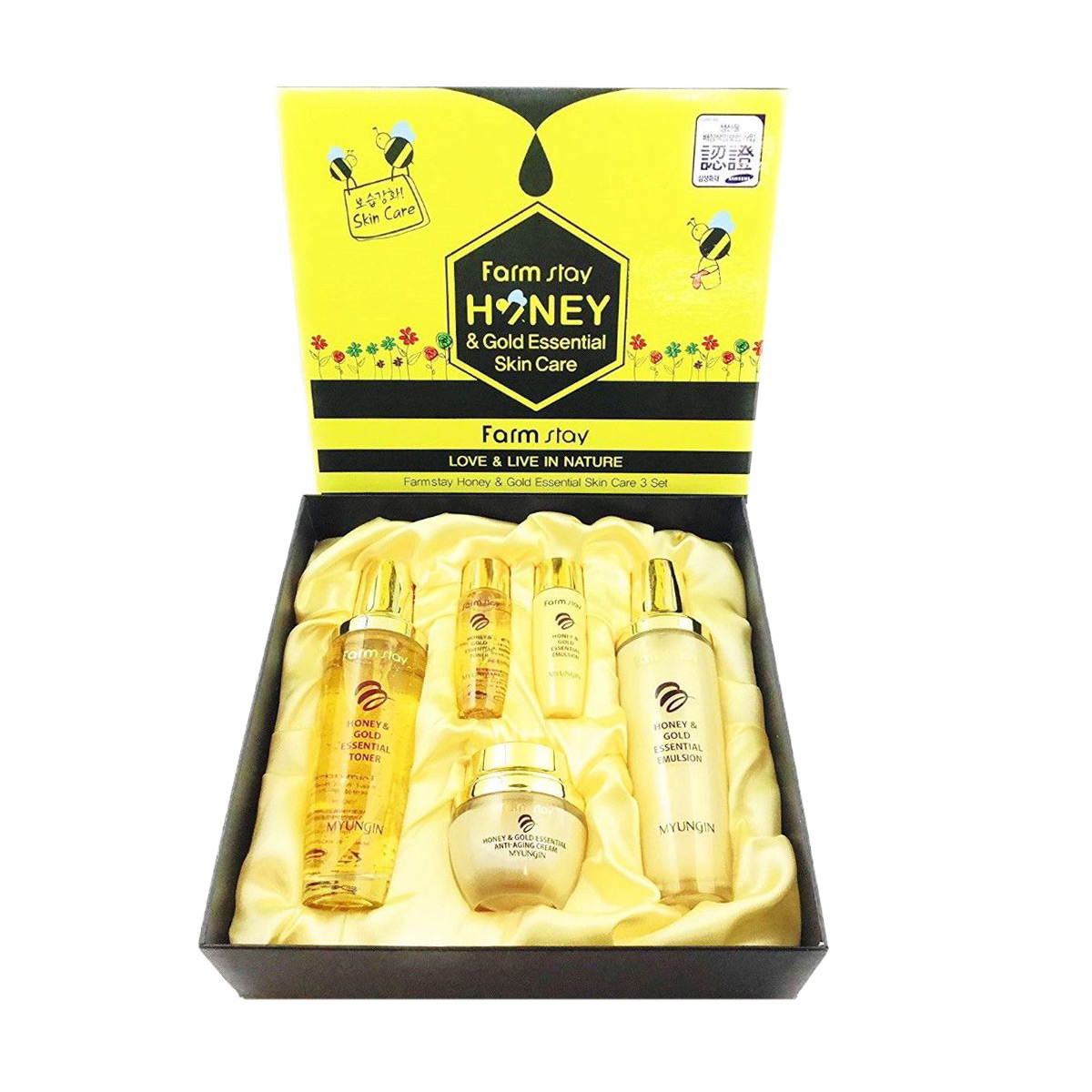 

Уцінка! Набір для обличчя FarmStay Honey & Gold Essential Skin Care (тонер, 130 мл + тонер, 30 мл + емульсія, 130 мл + емульсія, 30 мл + крем, 50 мл)