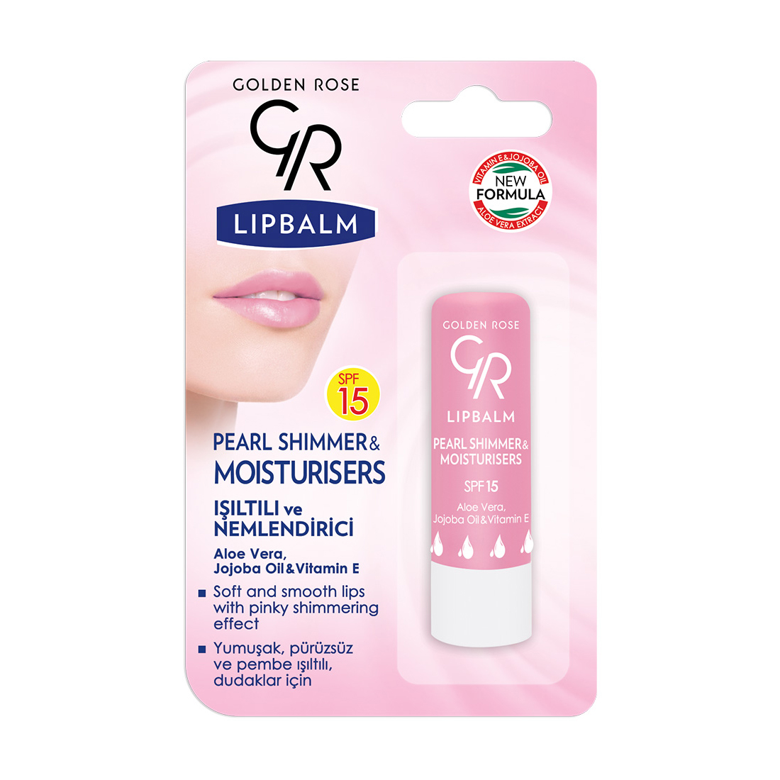 

Бальзам для губ Golden Rose Lip Balm Pearl & Shimmer SPF15 Перловий блиск, 4.6 г
