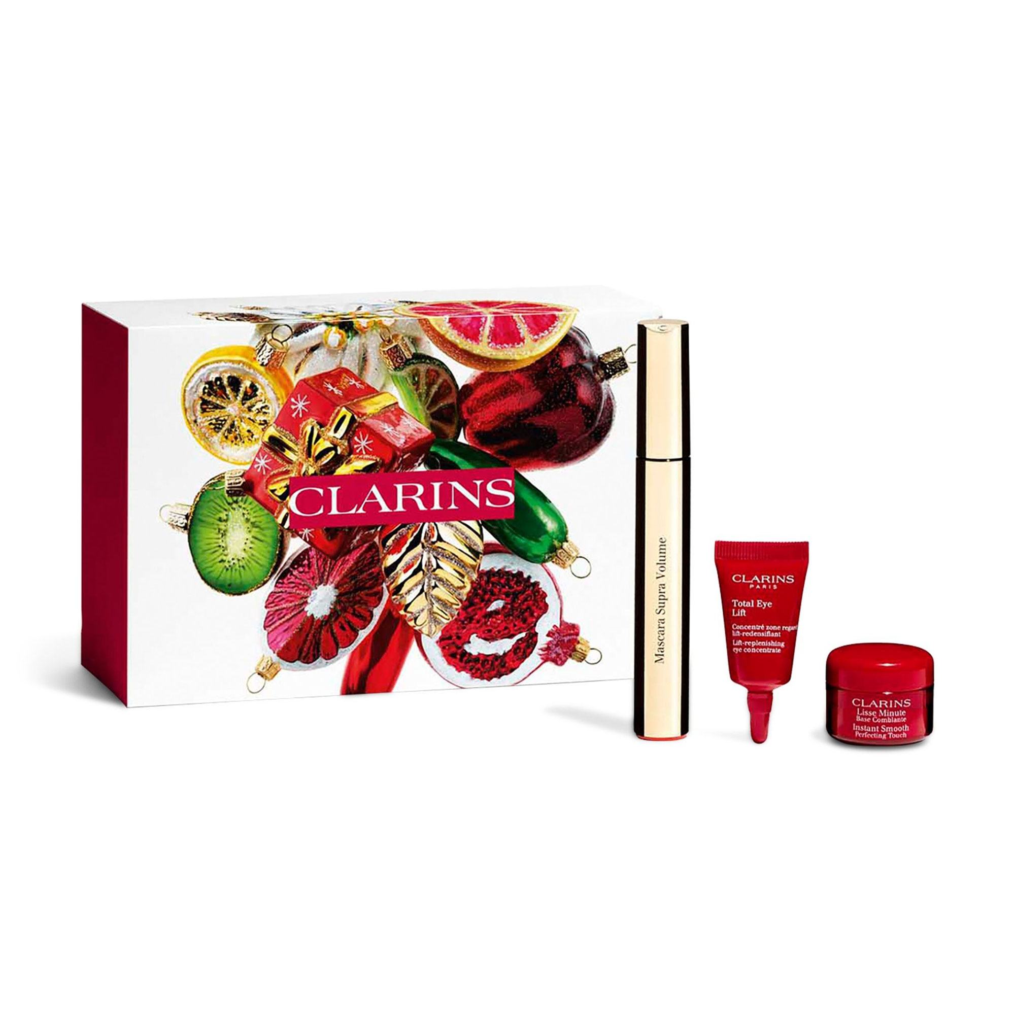 

Набір для обличчя Clarins VP Supra Volume-Europe HLY 2022 (туш, 8 мл + концентрат для шкіри навколо очей, 3 мл + база під макіяж, 4 мл + косметичка)