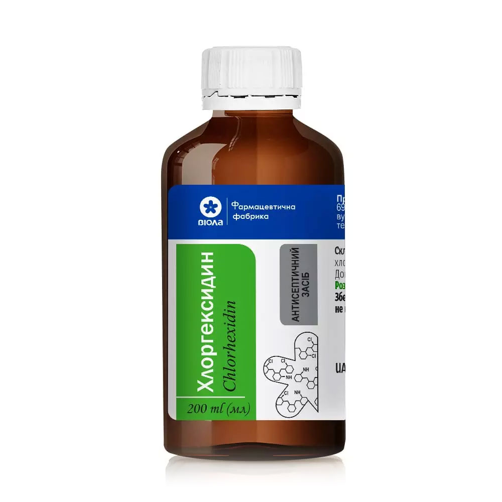 

Універсальний антисептичний засіб Віола Хлоргексидину біглюконат, розчин 0.05%, 200 мл