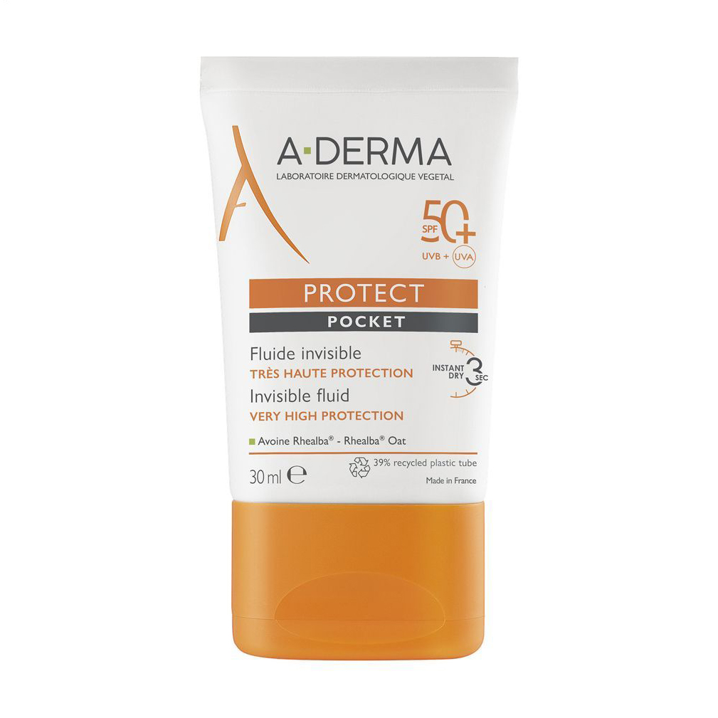 

Уцінка! Сонцезахисний флюїд для тіла A-Derma Protect Pocket Fluid Invisible SPF 50+, 30 мл