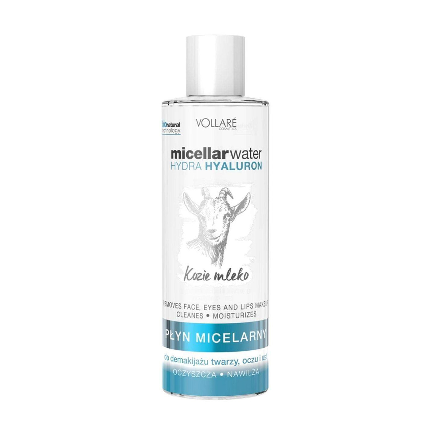 

Зволожувальна міцелярна рідина для обличчя Vollare Cosmetics Goat's Milk Micellar Water Hydra Hyaluron з козячим молоком, 400 мл