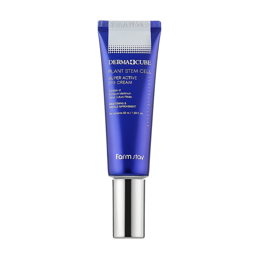 

Уцінка! Крем для шкіри навколо очей FarmStay Derma Cube Plant Stem Cell Super Active Eye Cream зі стовбуровими клітинами рослин, 50 мл