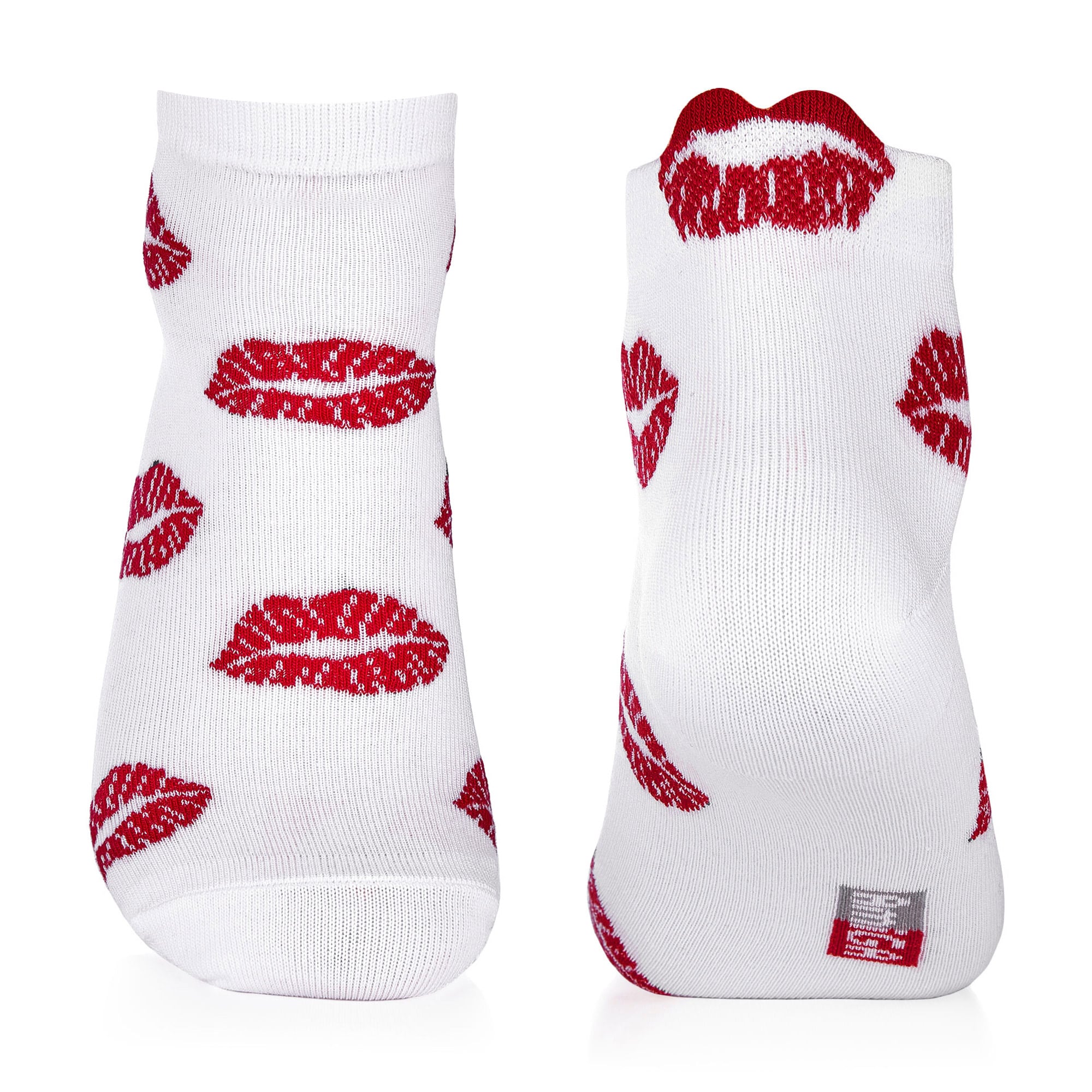 

Шкарпетки жіночі AmiGA укорочені, поцілунки, червоні-білі, розмір 23-25