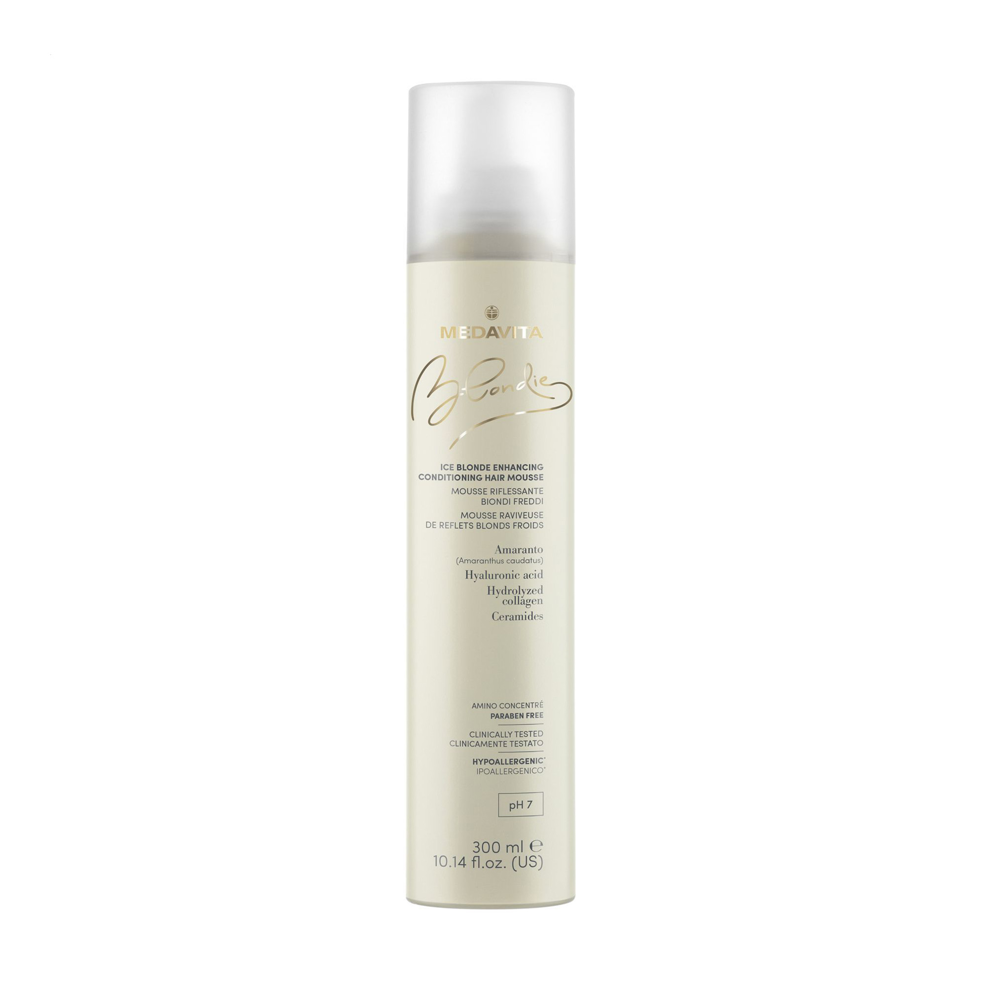 

Мус-кондиціонер Medavita Blondie Ice Blonde Conditioning Mousse для холодних відтінків світлого волосся, 300 мл
