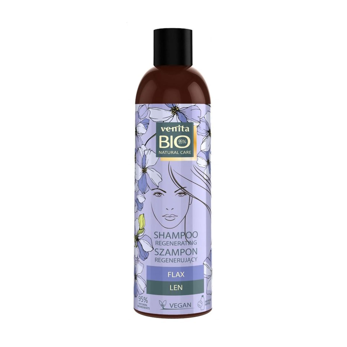

Уцінка! Відновлювальний біошампунь для волосся Venita Bio Natural Care Flax Regenerating Shampoo з екстрактом насіння льону, 300 мл