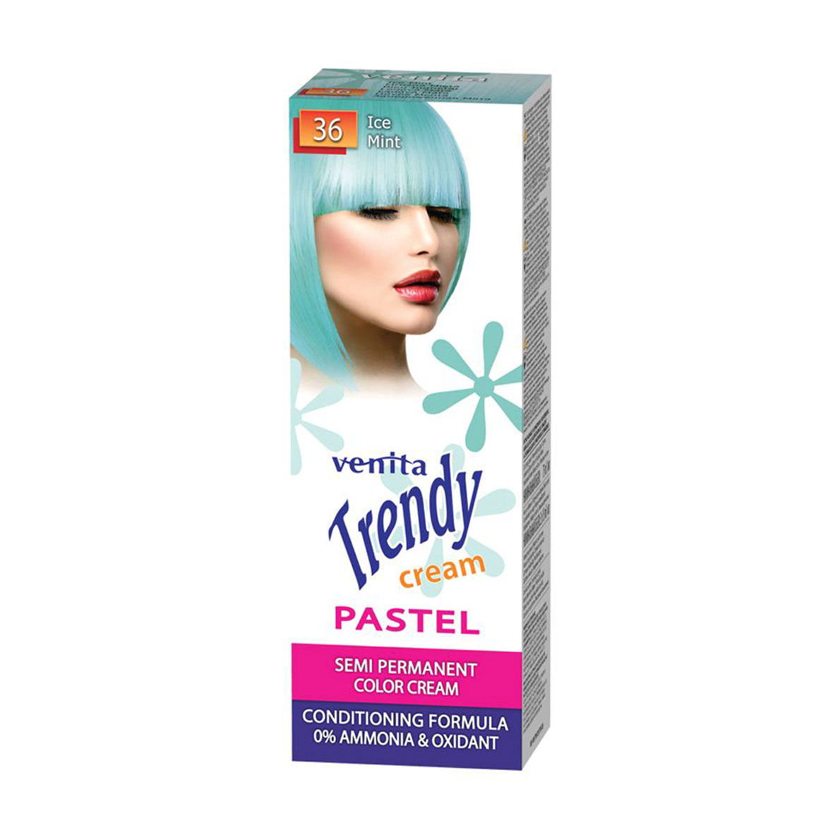 

Відтінкова крем-фарба для волосся Venita Trendy Semi Permanent Color Cream 36 Крижана м'ята, 105 мл