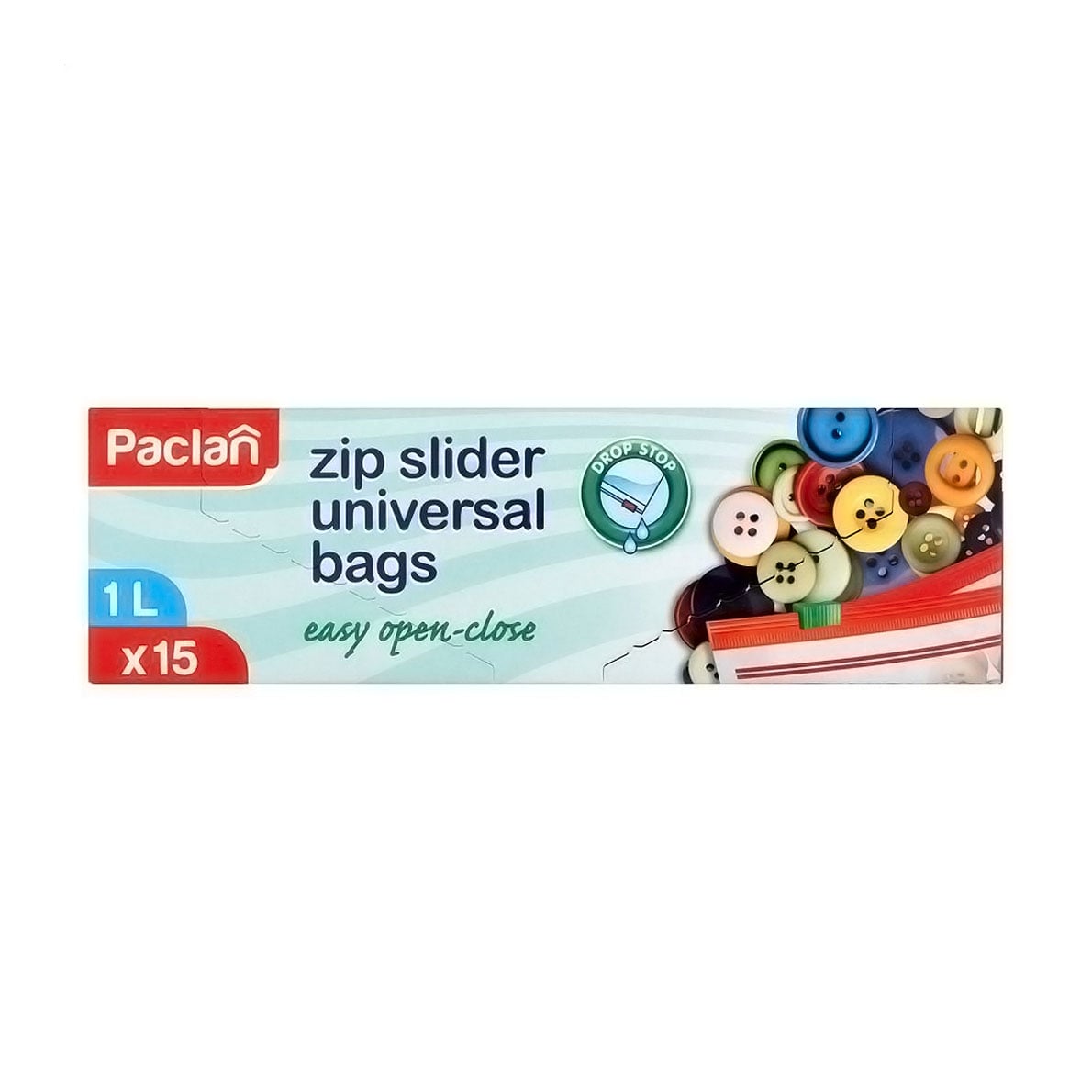 

Пакети iз замком-застібкою Paclan, 1 л, 15 шт