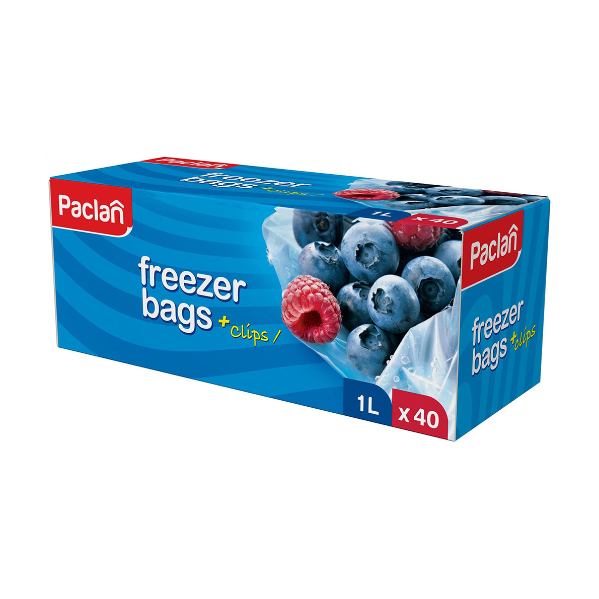 

Уцінка! Пакети для заморожування Paclan Freezer Bags з кліпсами, 1 л, 40 шт