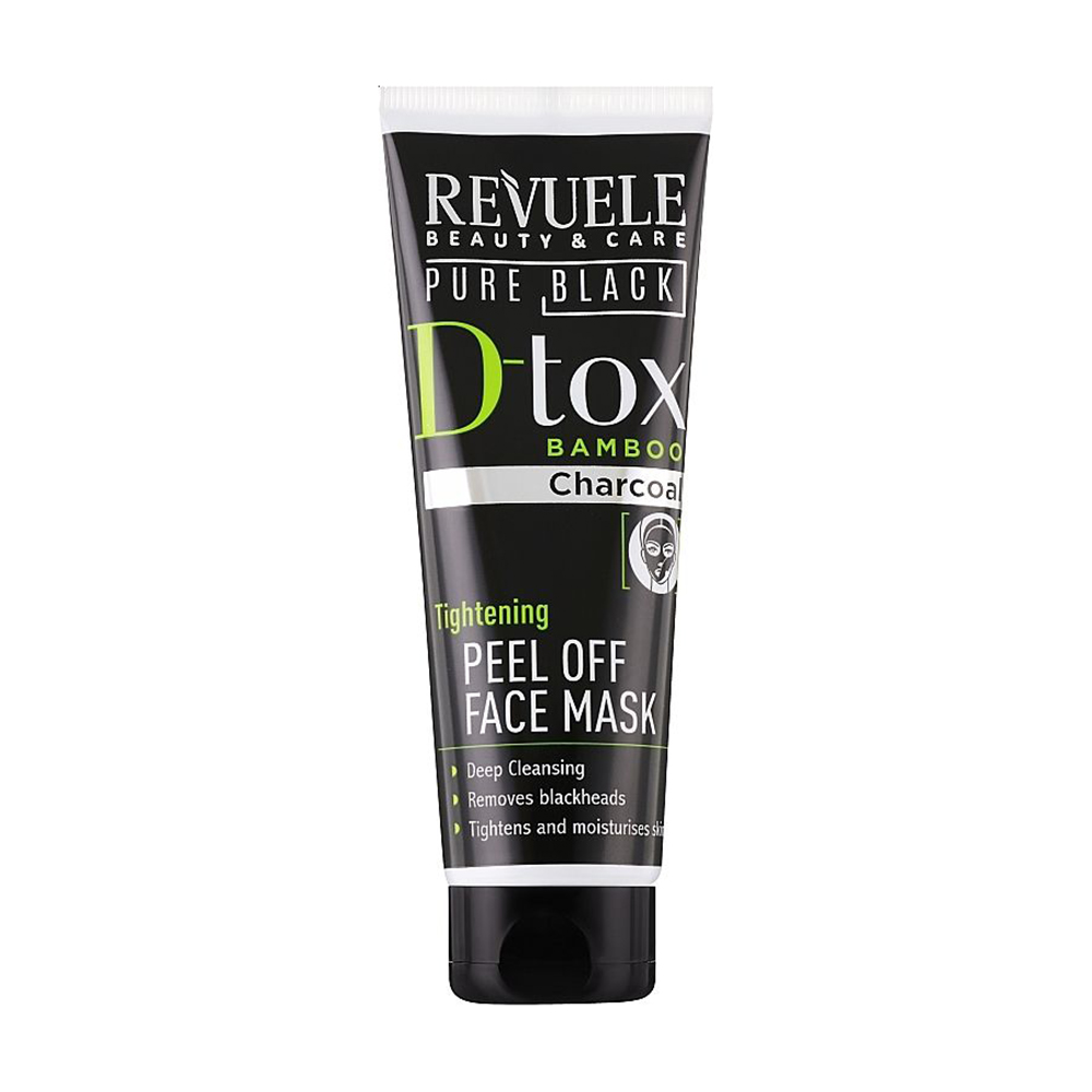 

Маска-плівка для обличчя Revuele Pure Black Detox Peel Off Face Mask з бамбуковим вугіллям, 80 мл