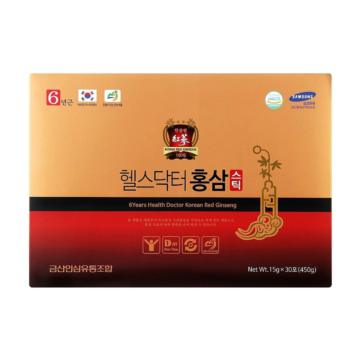 

Уцінка! Корейський червоний женьшень Health Doctor 6 Years Health Doctor Korean Red Ginseng у стіках, 30*15 г