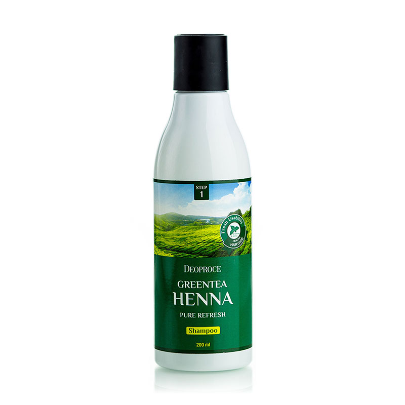 

Уцінка! Шампунь для волосся Deoproce Shampoo Greentea Henna Pure Refresh з екстрактом зеленого чаю, 200 мл