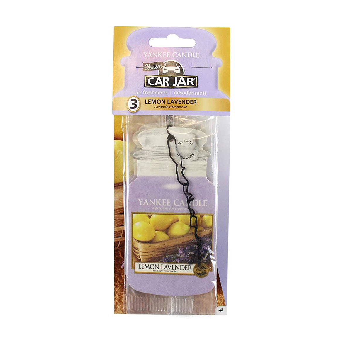 

Набір ароматизаторів для автомобіля Yankee Candle Car Jar Lemon Lavender, 3 шт