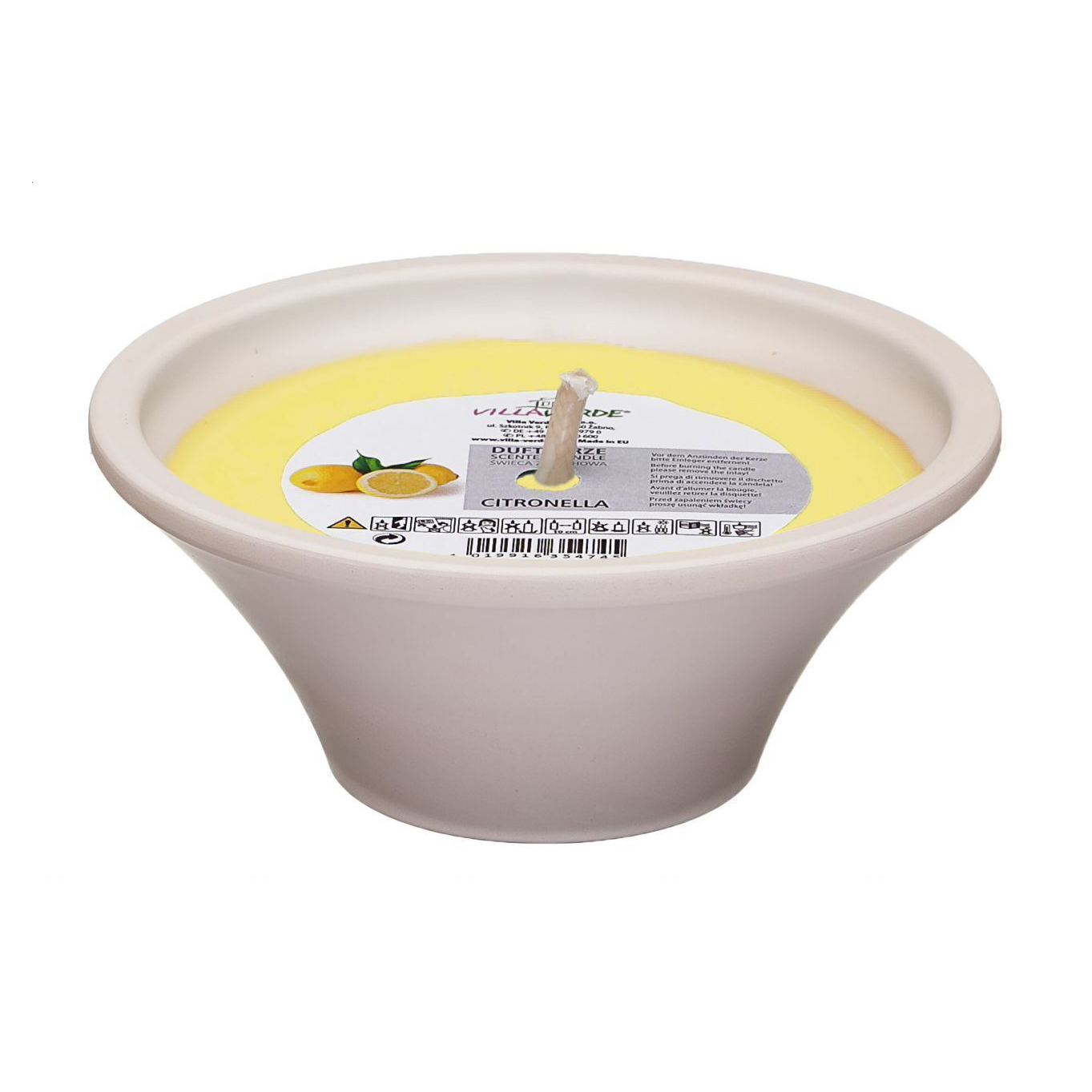 

Ароматична свічка в керамічній чаші Villa Verde Citronella, діаметр 8 см, висота 7.5 см
