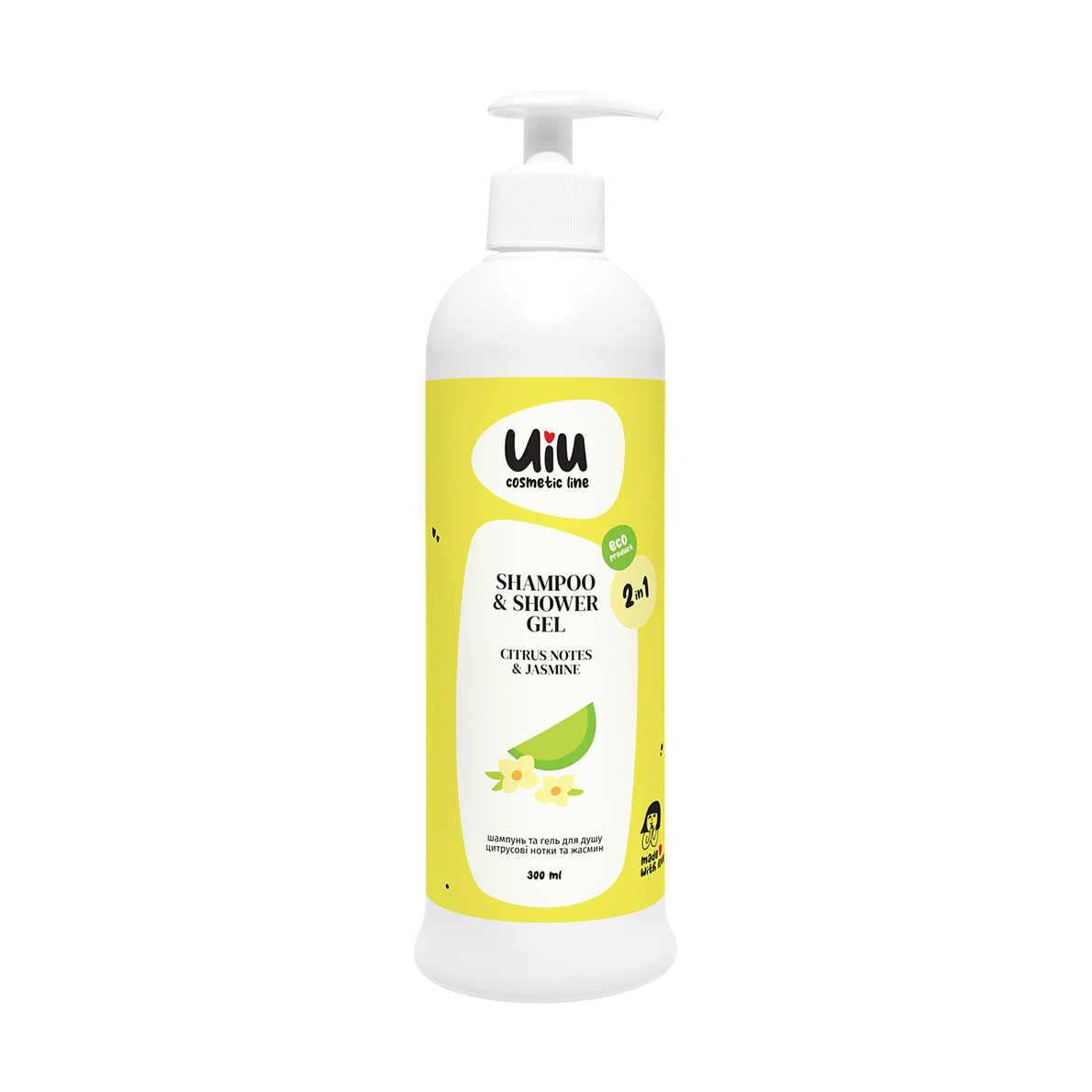

Уцінка! Шампунь-гель для душу UIU Shampoo & Shower Gel 2в1 Цитрусові нотки та жасмін, 300 мл