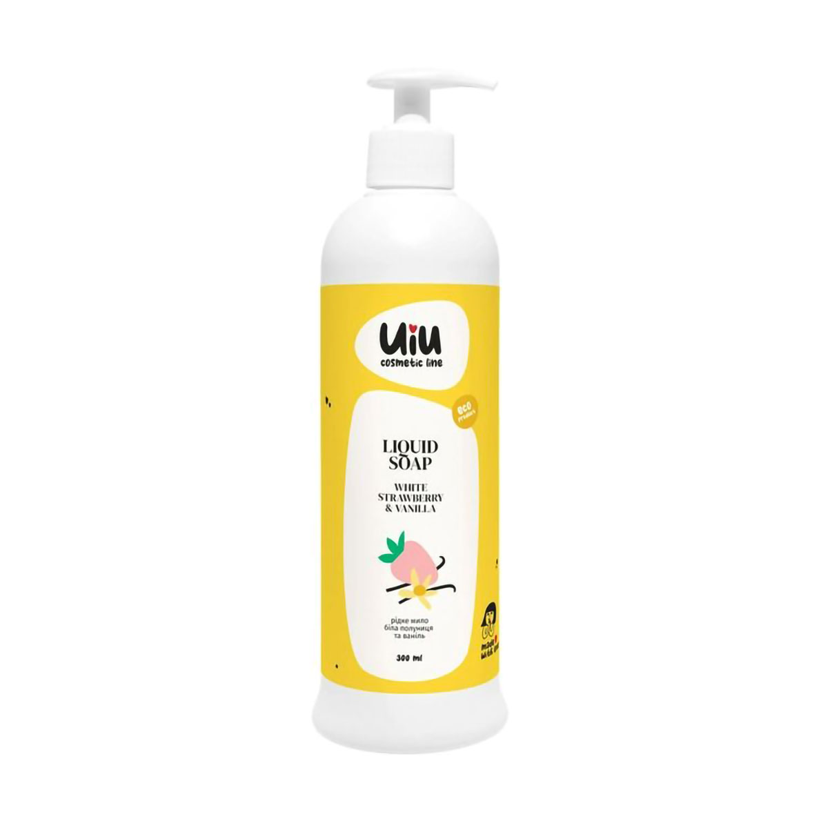 

Уцінка! Рідке мило UIU Liquid Soap White Strawberry & Vanilla Біла полуниця та ваніль, 300 мл