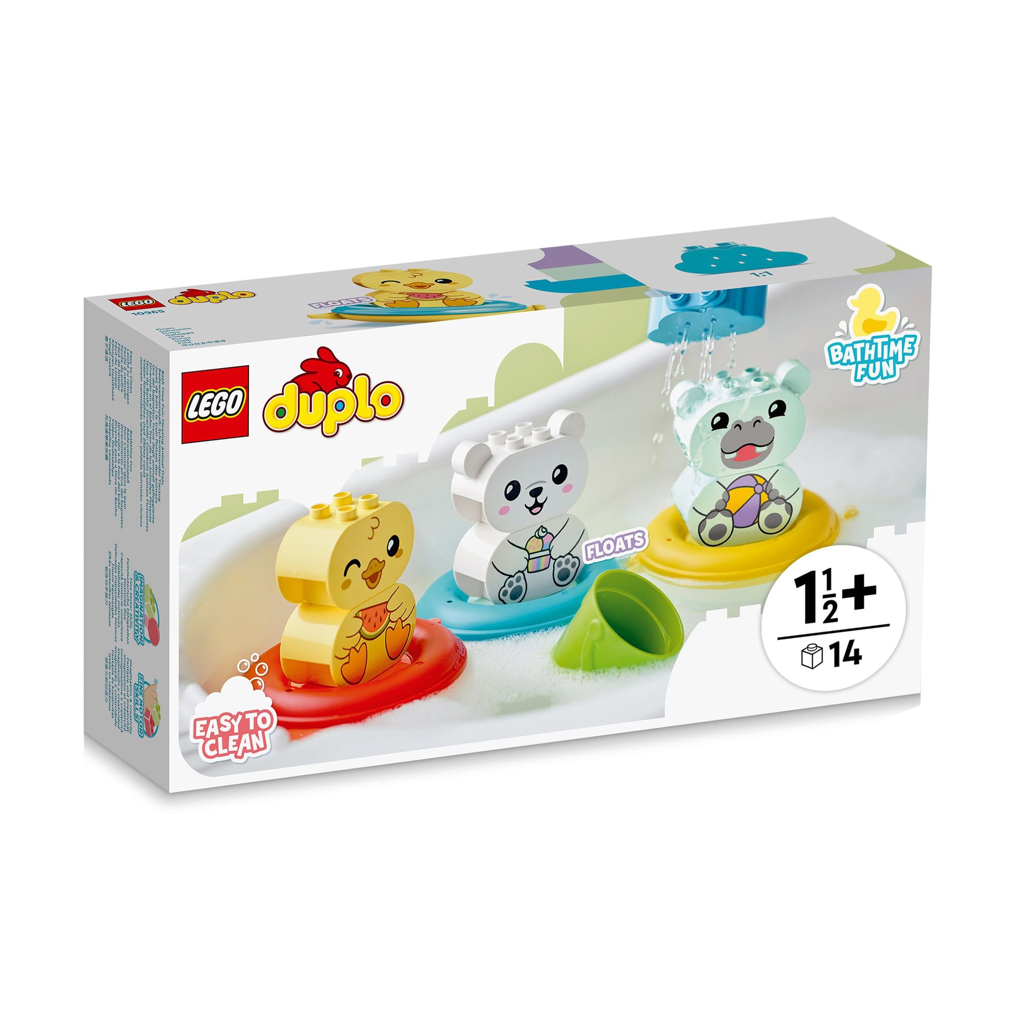 

Конструктор LEGO Duplo My First Веселе купання: Плаваючий потяг із тваринами, 14 деталей, від 1.5 року (10965)