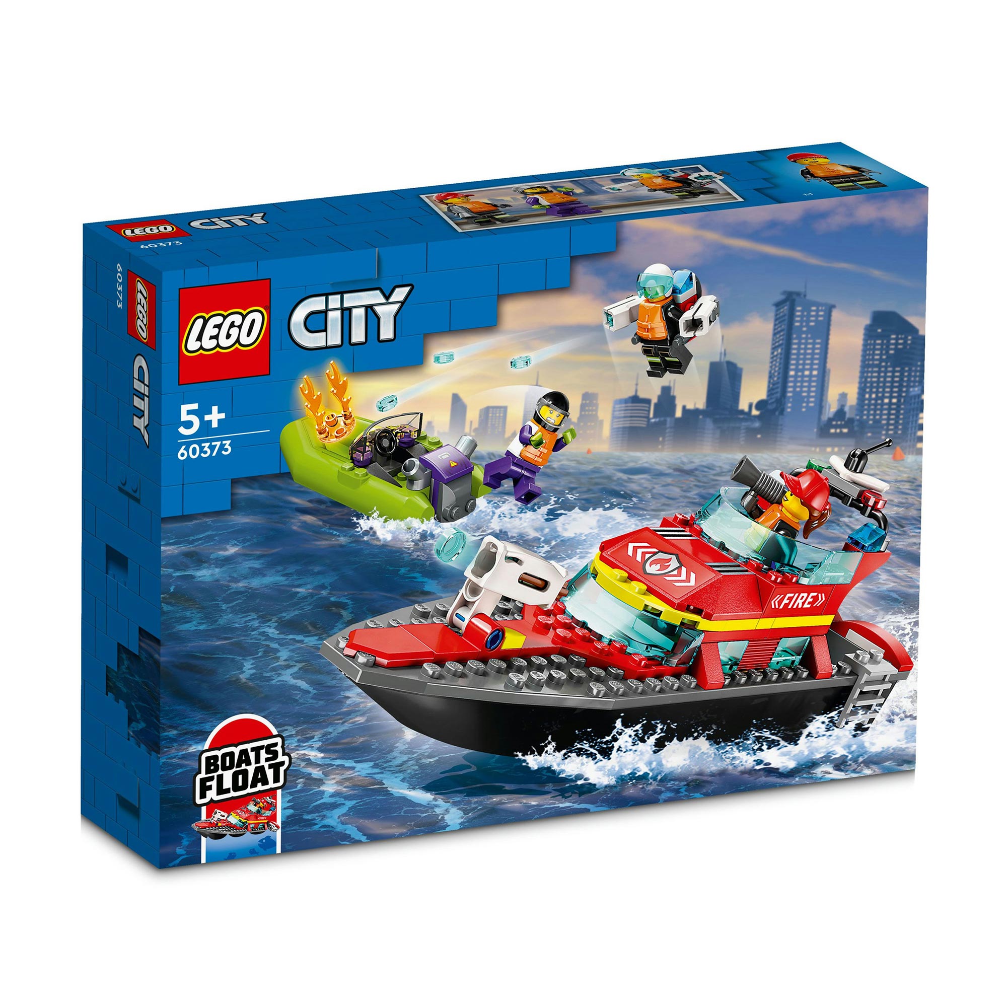 Конструктор LEGO City Fire Човен пожежної бригади, 144 деталі, від 5 років (60373)