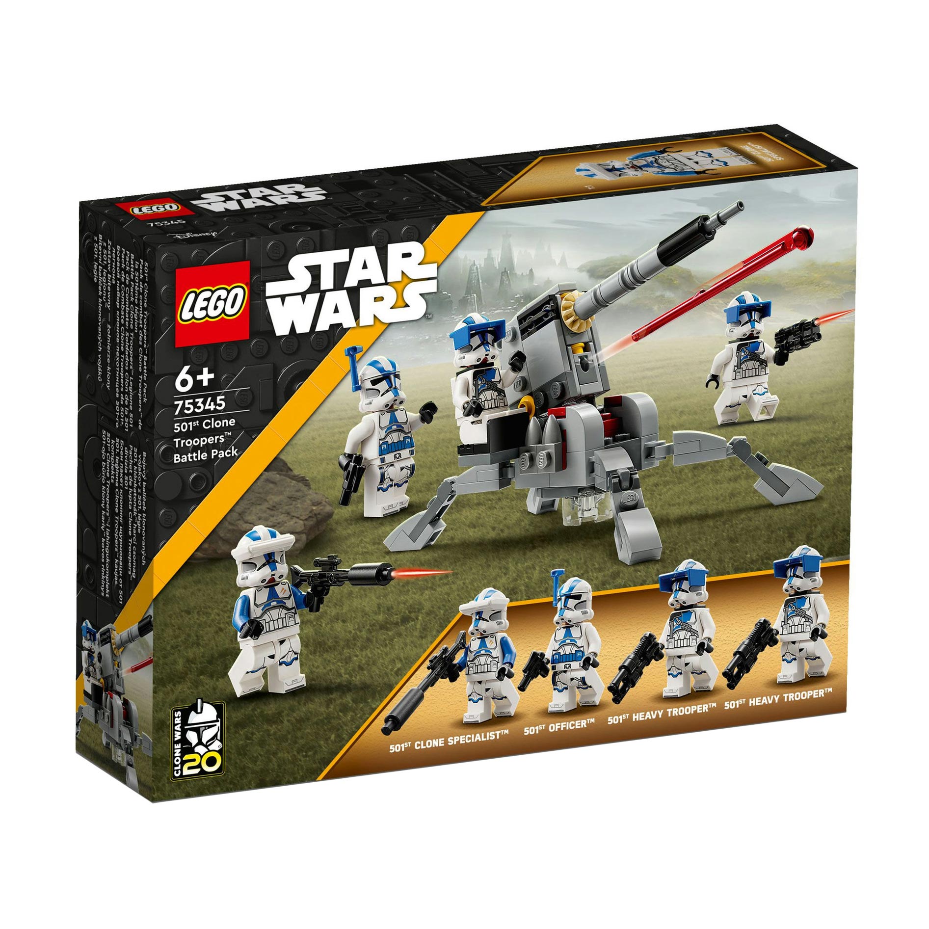 

Конструктор LEGO Star Wars Бойовий загін бійців-клонів 501-го легіону, 119 деталей, від 6 років (75345)