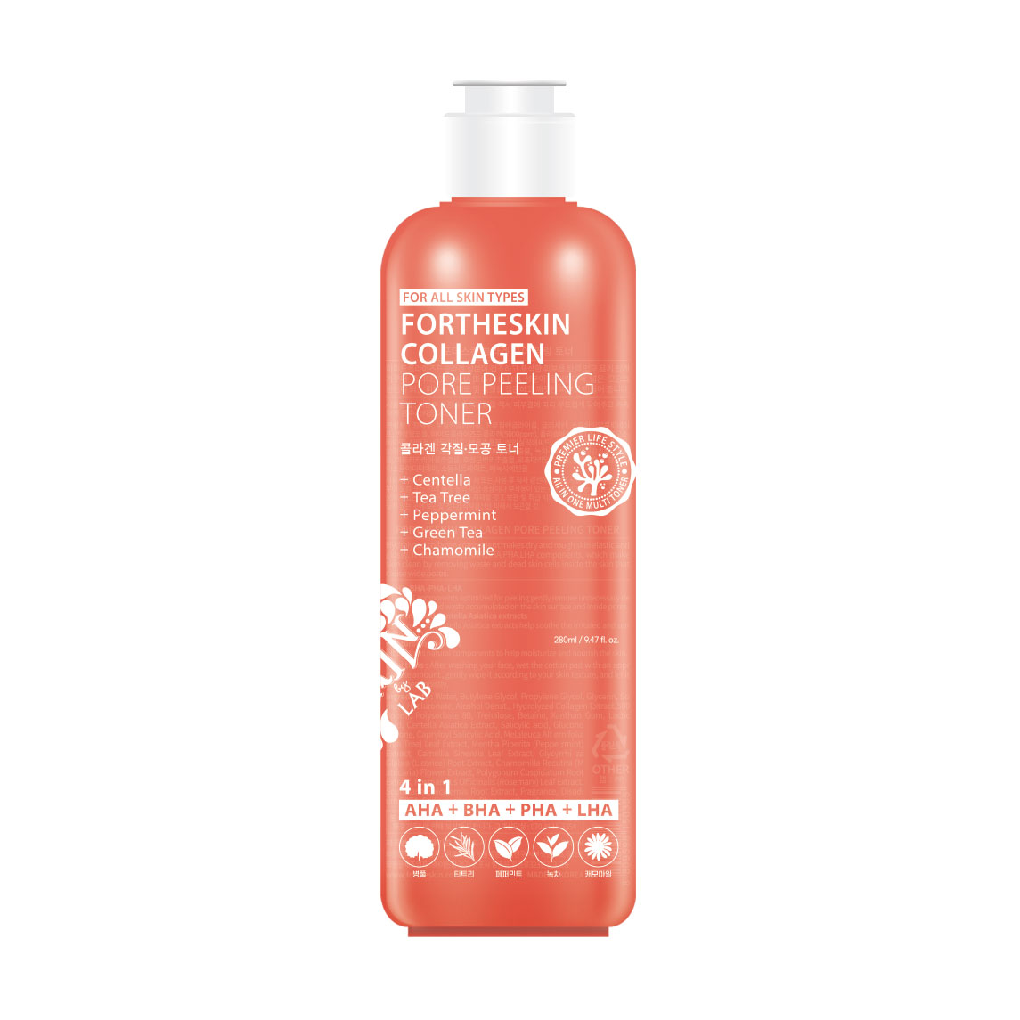 

Уцінка! Пілінг-тонер для обличчя Fortheskin Collagen Pore Peeling Toner з колагеном, 280 мл