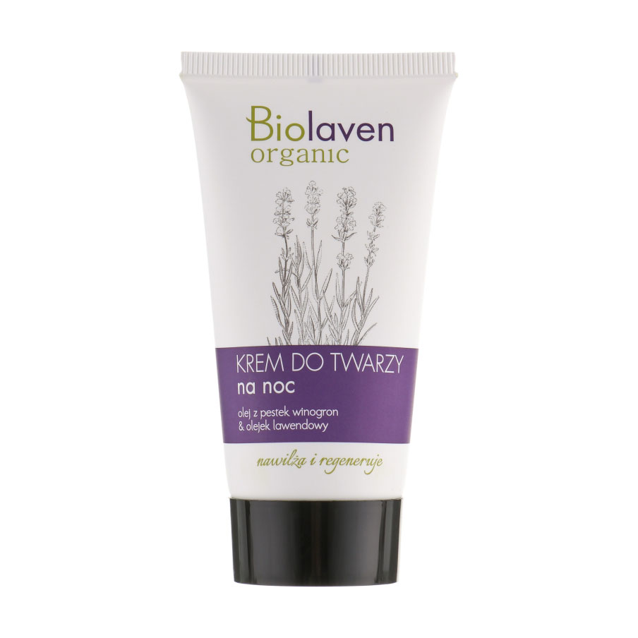 

Нічний крем для обличчя Biolaven Organic з олією виноградних кісточок та олією лаванди, 50 мл