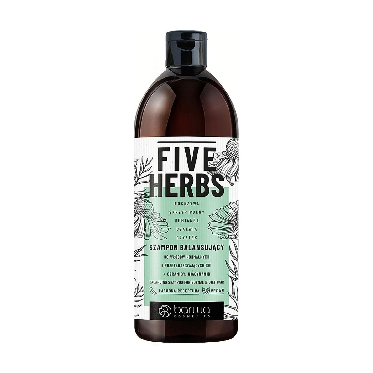 

Шампунь Barwa Cosmetics Five Herbs Balancing Shampoo для нормального і жирного волосся, 480 мл