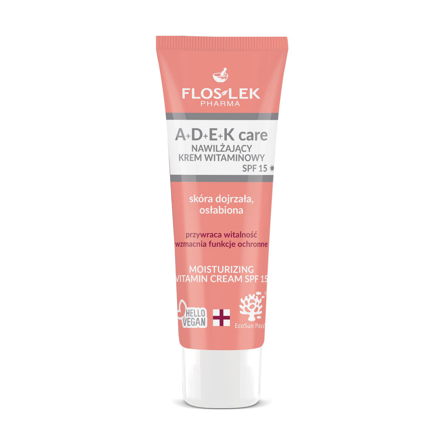 

Зволожувальний вітамінний крем для обличчя Floslek A + D + E + K Care Moisturizing Vitamin Cream SPF 15, 50 мл