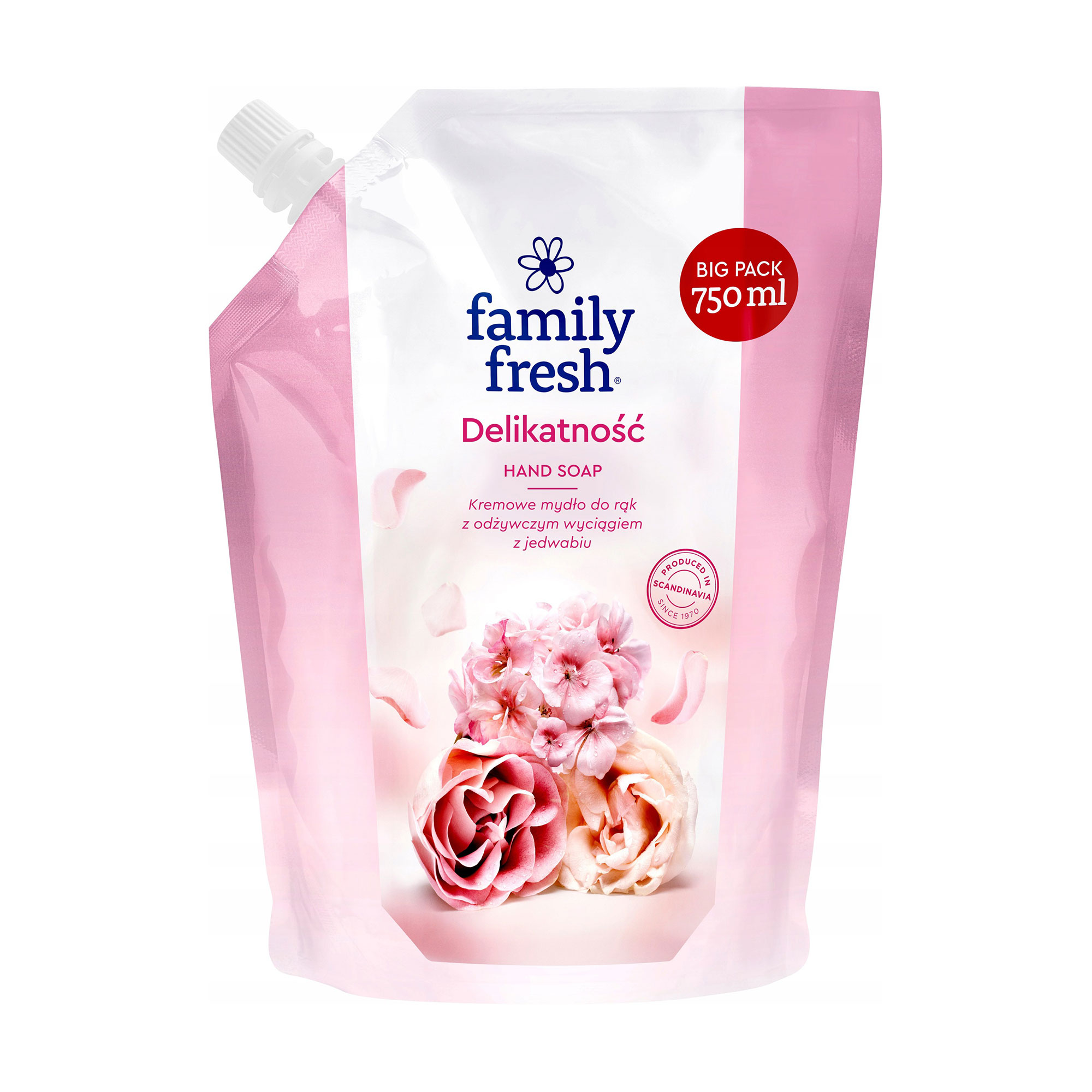

Рідке мило для рук Family Fresh Hand Soap Делікатне, з екстрактом шовку, 750 мл (дойпак)