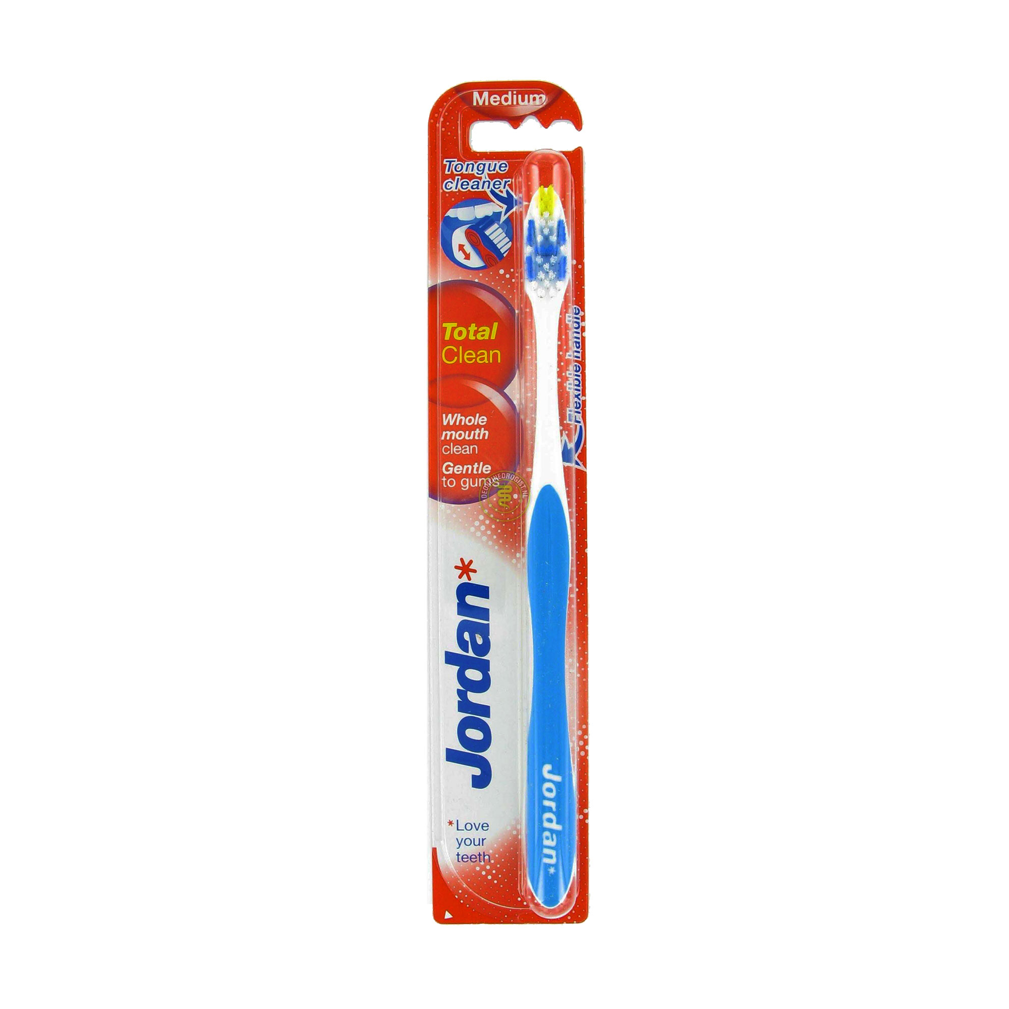 

Зубна щітка Jordan Total Clean середньої жорсткості, блакитна, 1 шт