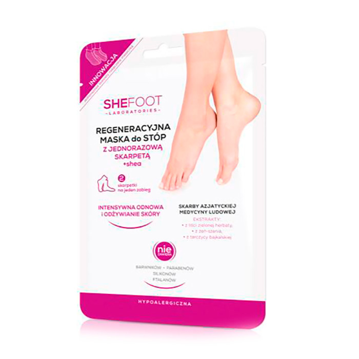

Живильна та зволожувальна маска-шкарпетка для ніг SheFoot Foot Mask + Shea, 1 пара