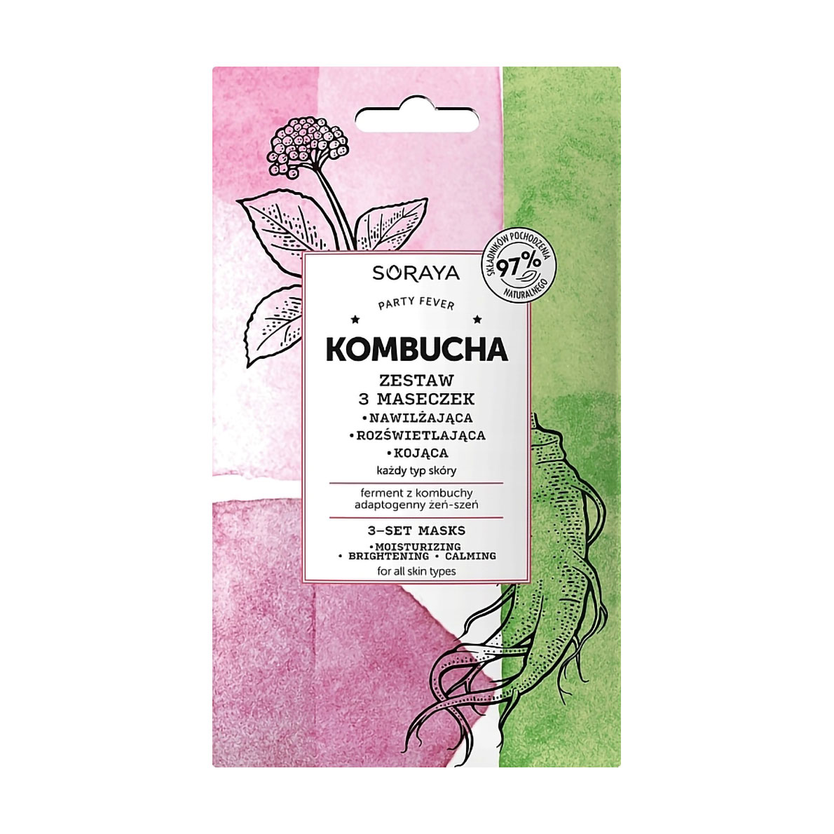 

Набір масок для обличчя Soraya Kombucha 3-Set Masks, 3*8 мл