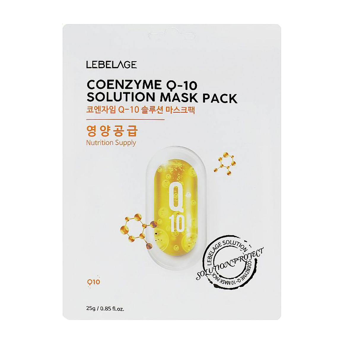 

Уцінка! Тканинна маска для обличчя Lebelage Coenzyme Q-10 Solution Mask Pack, 25 г