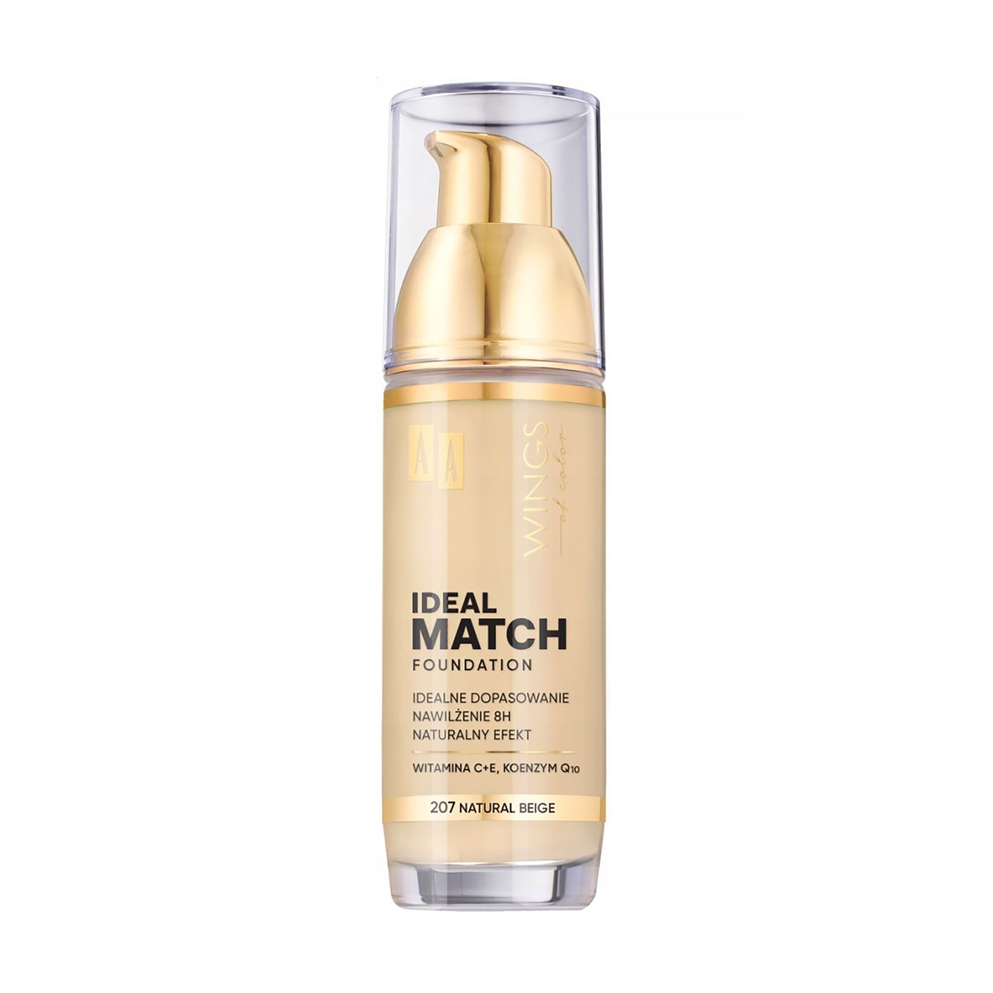 

Тональний крем для обличчя AA Wings of Color Ideal Match Foundation з вітамінами E та C, 207 Natural Beige, 35 мл