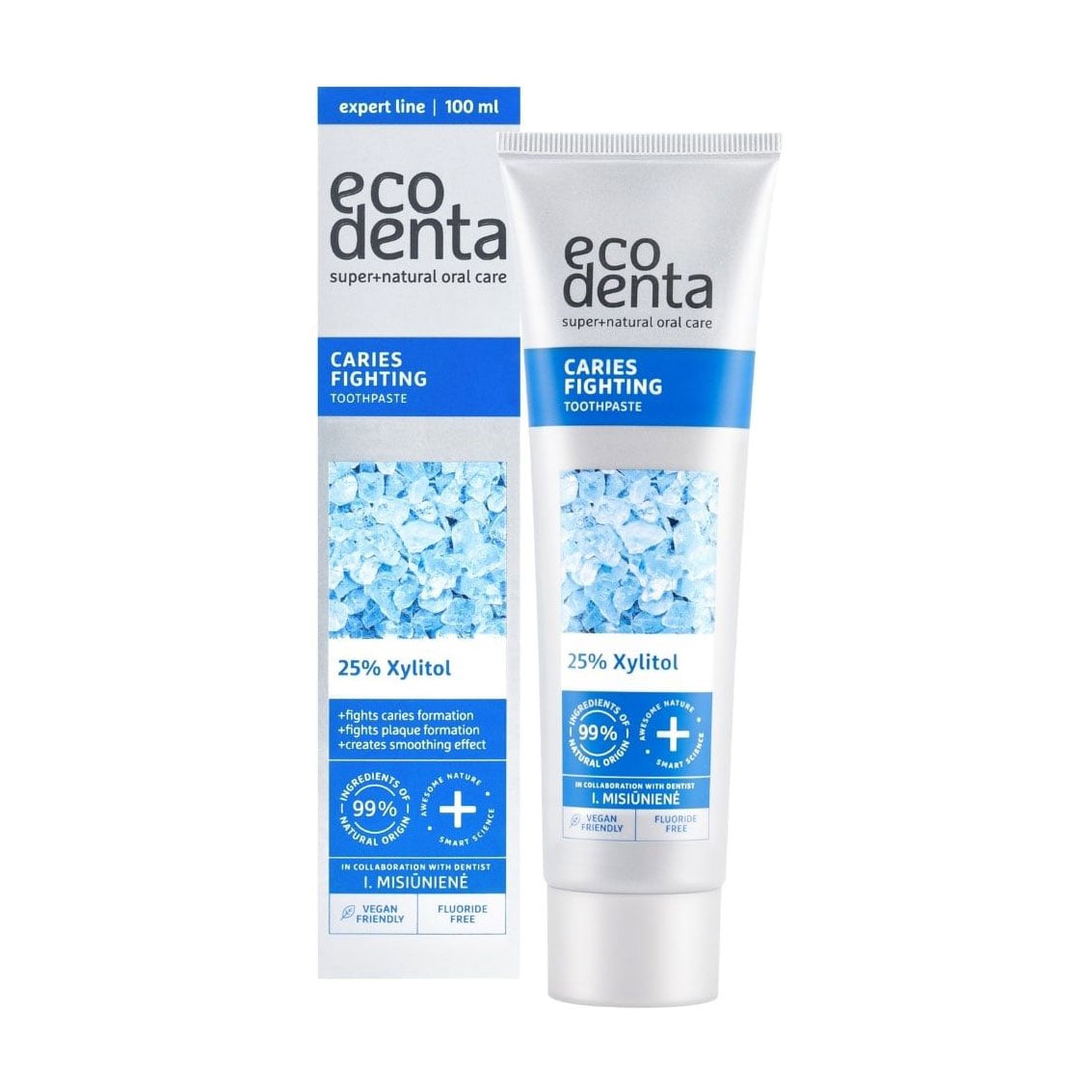 

Зубна паста Ecodenta Caries Fighting проти карієсу, з ксилітом, листям коріандру та лаймом, 100 мл