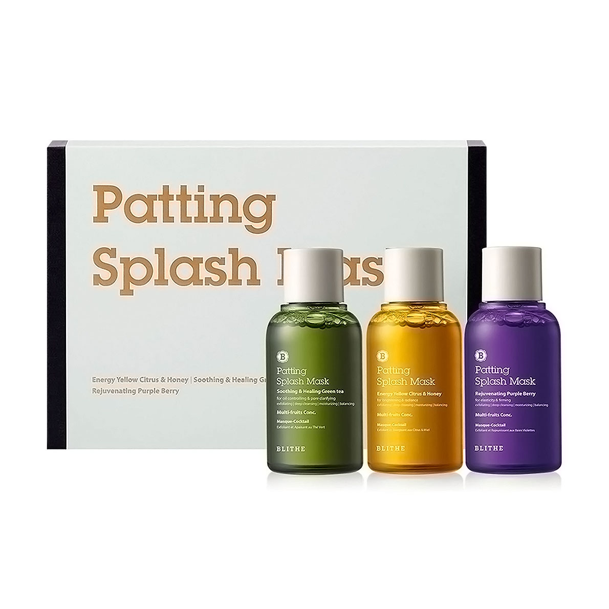 

Уцінка! Набор сплеш-масок для лица Blithe Patting Splash Mask Deluxe Set, 3*70 мл