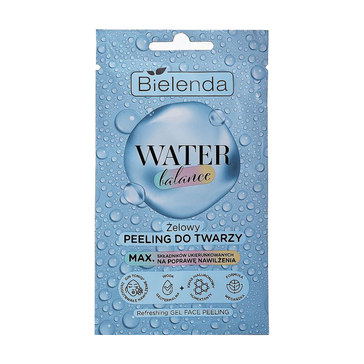 

Тканинний освіжальний гель-пілінг для обличчя Bielenda Water Balance Refreshing Gel Face Peeling, 7 г