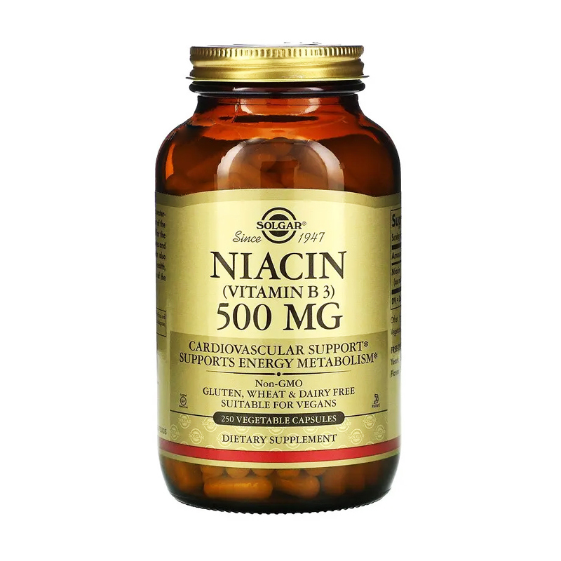 

Вітамін B3 Solgar Niacin Vitamin B3 500 мг, 250 капсул