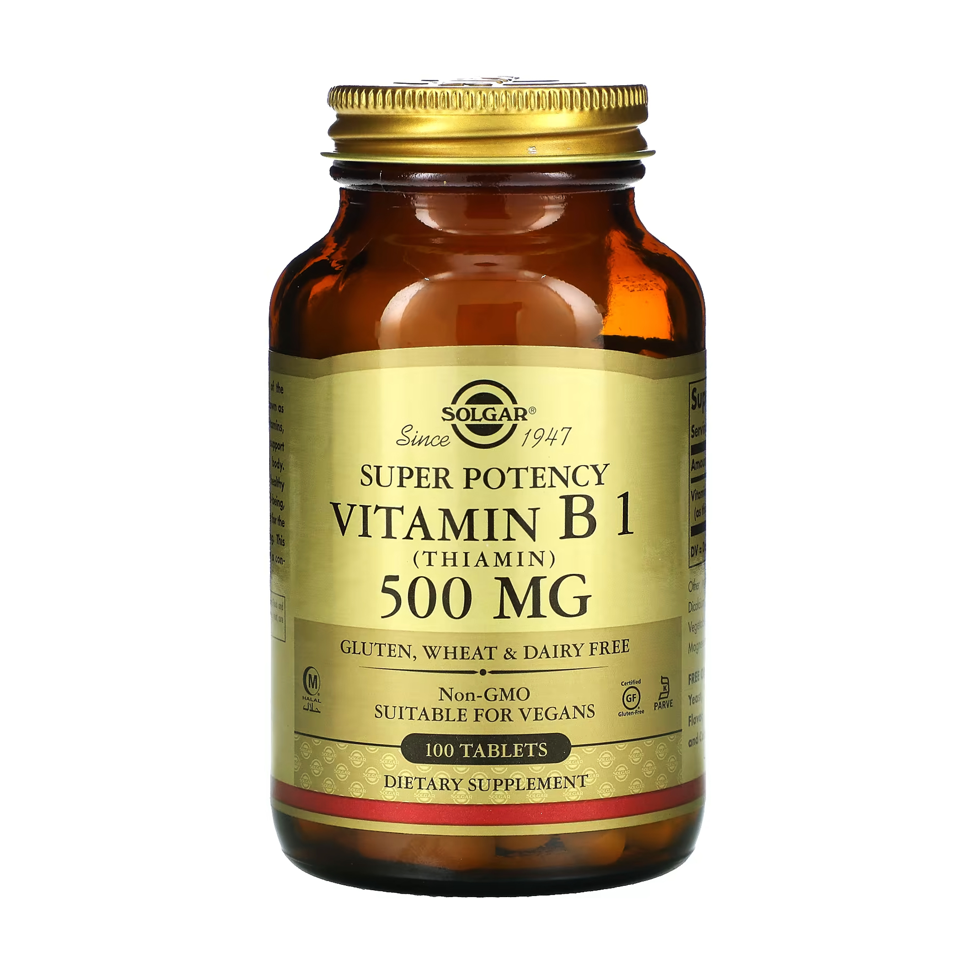 

Вітамін B1 (Тіамін) Solgar Vitamin B1, 500 мг, 100 таблеток