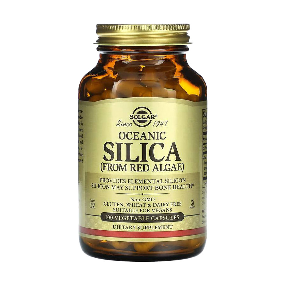 

Оксид кремнію з червоних водоростей Solgar Oceanic Silica, 100 вегетаріанських капсул